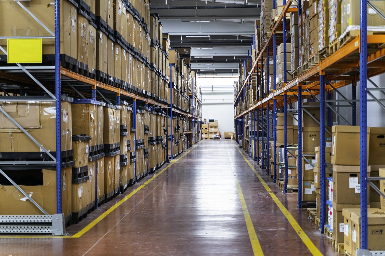 a photo of a warehouse stocked with inventory managed by a 3pl company